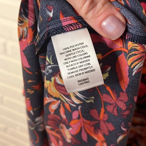 Halogen Navy Blue and Floral A-Line Dress, Women’s Size Medium - Picture 8 of 8